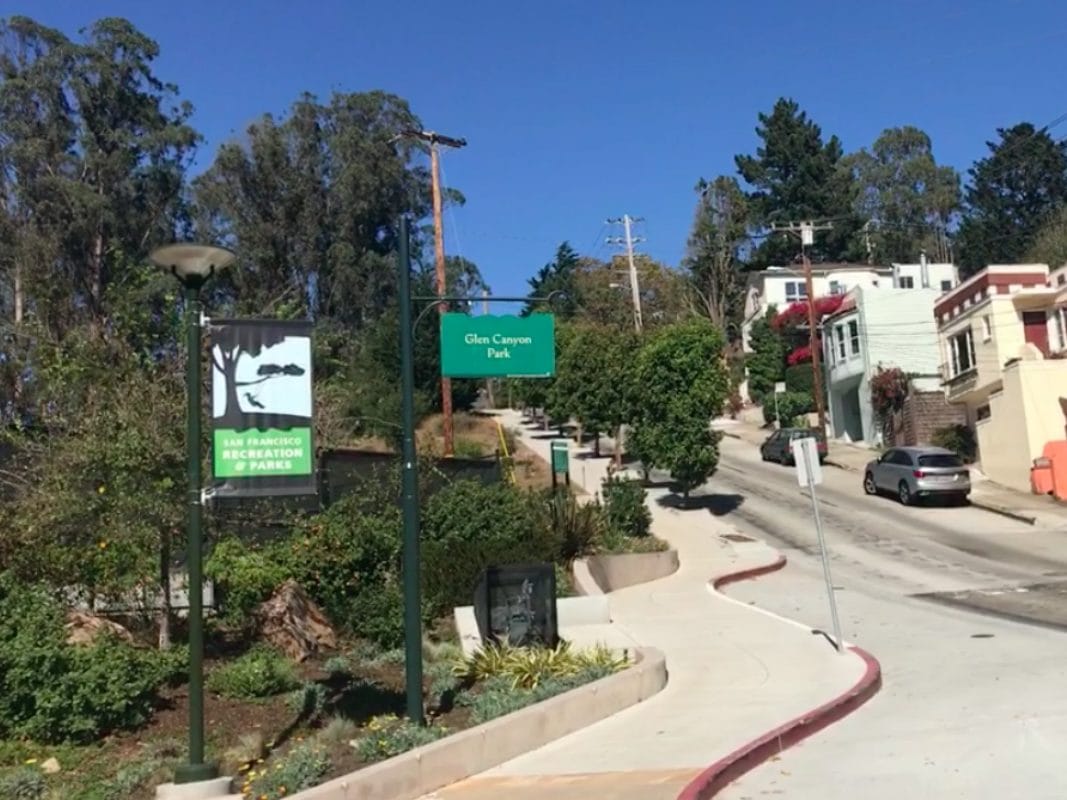 A residential Glen Park street near Glen Canyon