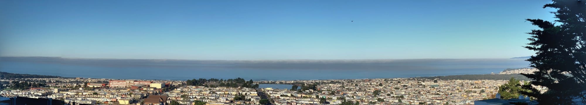 Panorama from Golden Gate Heights over the Sunset District to the Pacific