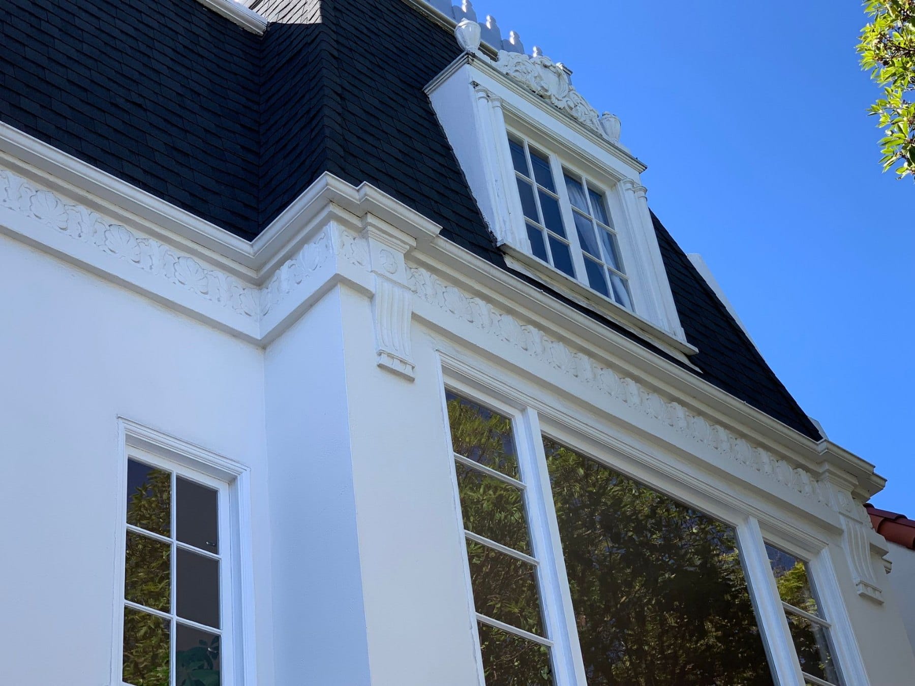 Mansard roof and dormer windows on a Lone Mountain home