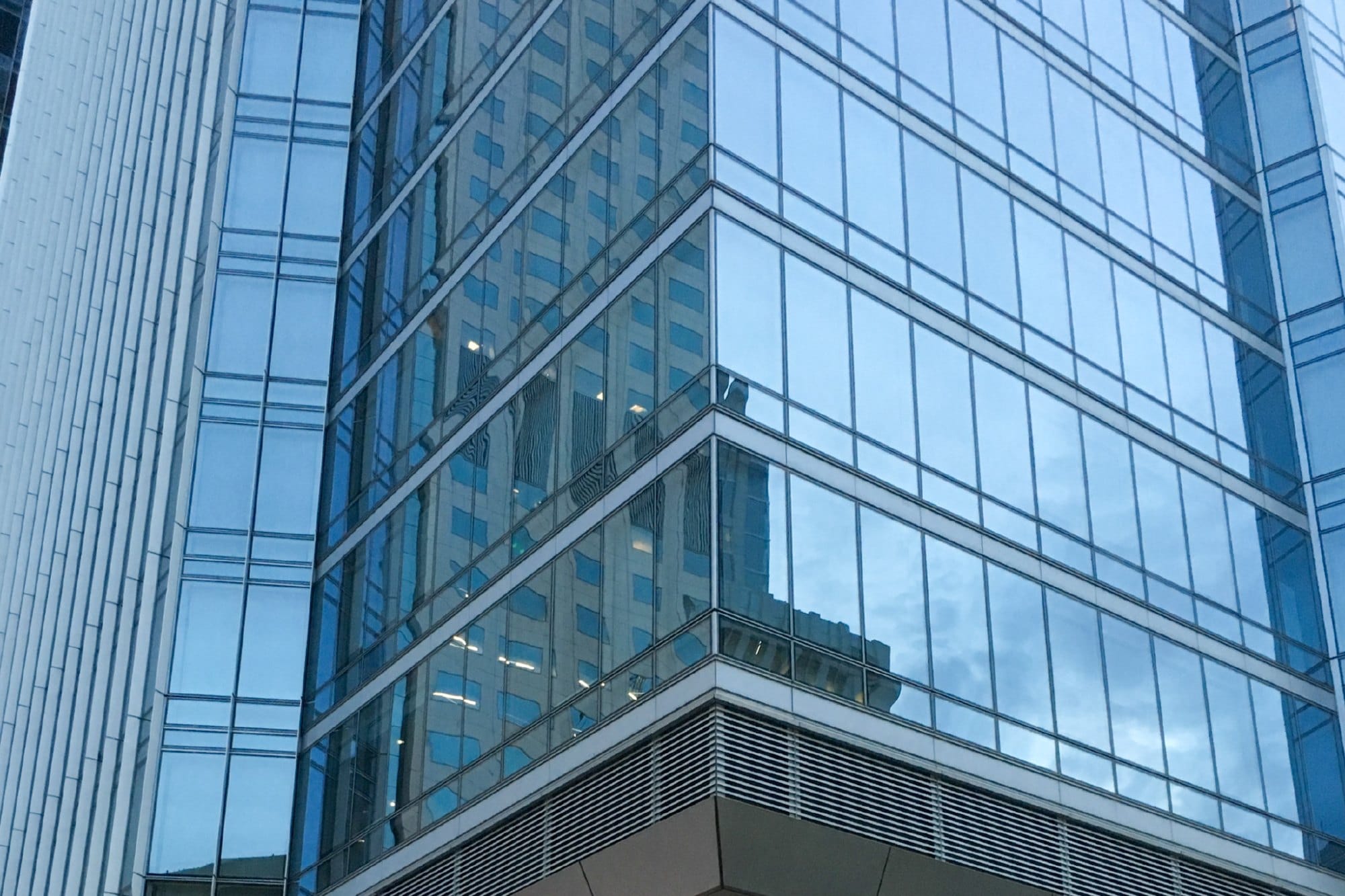 Glass facade of Millennium Tower
