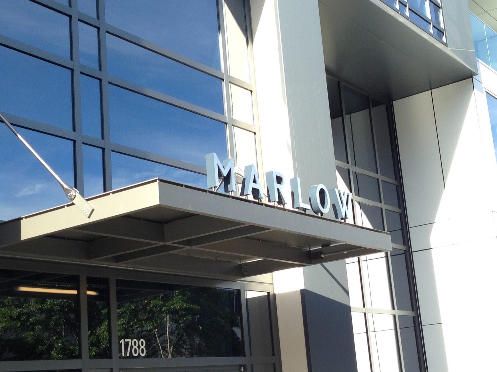 The Marlow condo building entrance at Clay and Van Ness