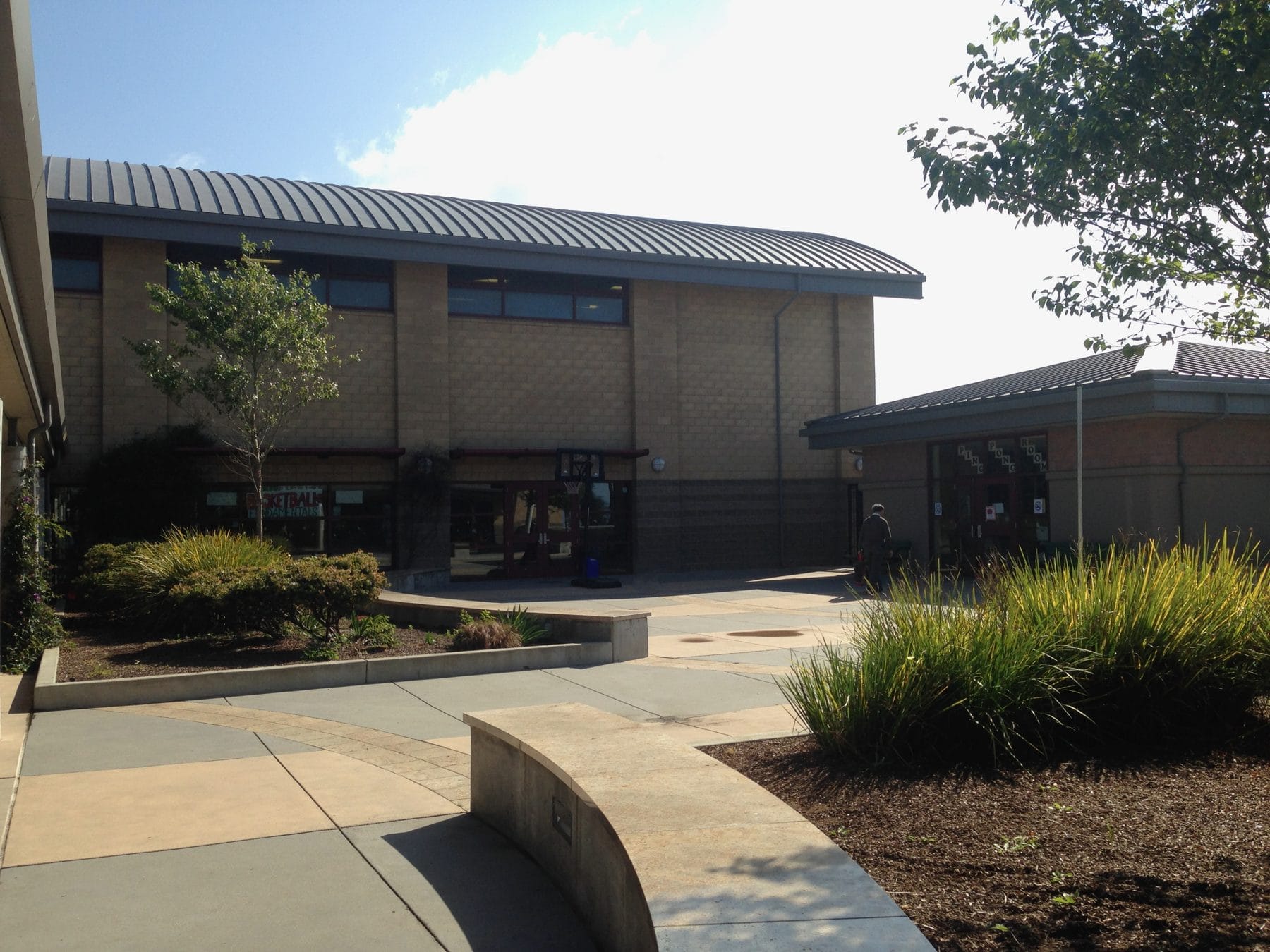 The Ward Rec Center building and courtyard in Oceanview