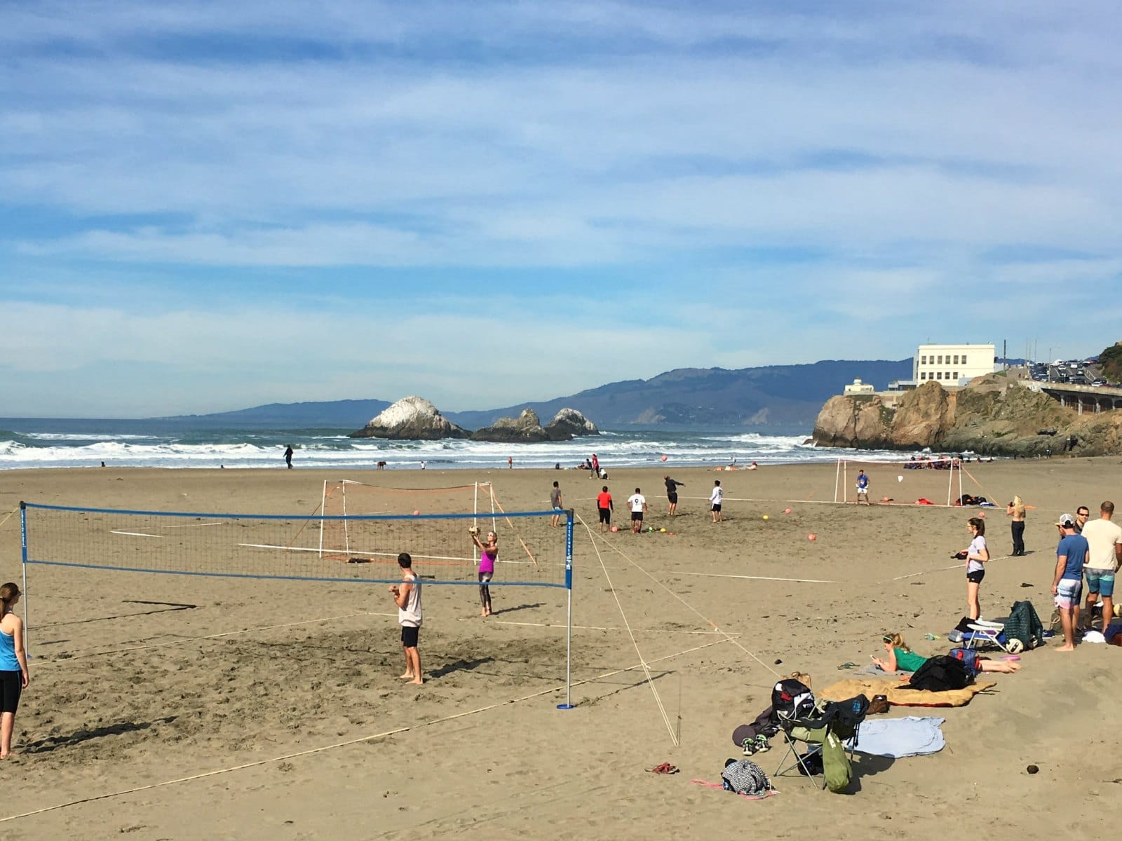 Beach volleyball on Ocean Beach
