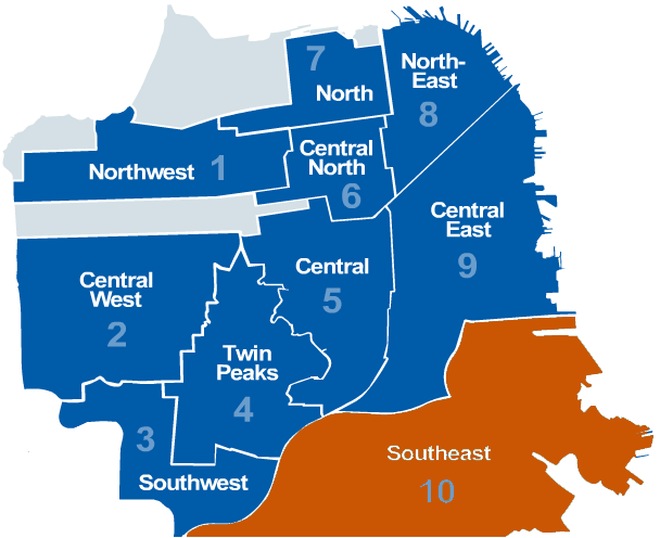 Map of San Francisco highlighting this SFAR MLS district