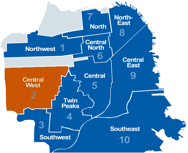 Map of San Francisco highlighting this SFAR MLS district