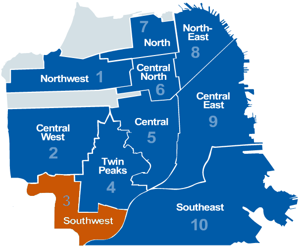 Map of San Francisco highlighting this SFAR MLS district