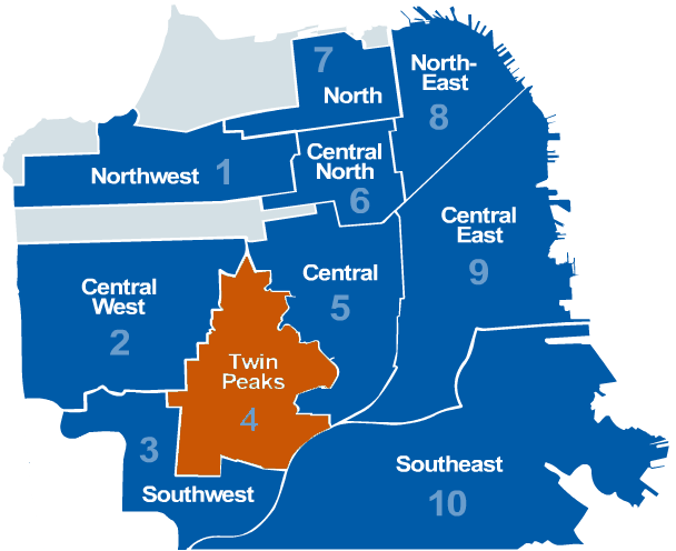 Map highlighting SFAR MLS District 4