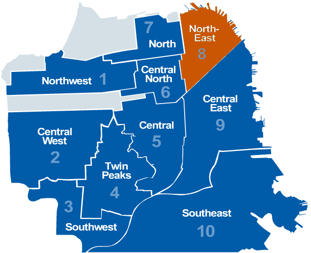 Map of San Francisco highlighting this SFAR MLS district