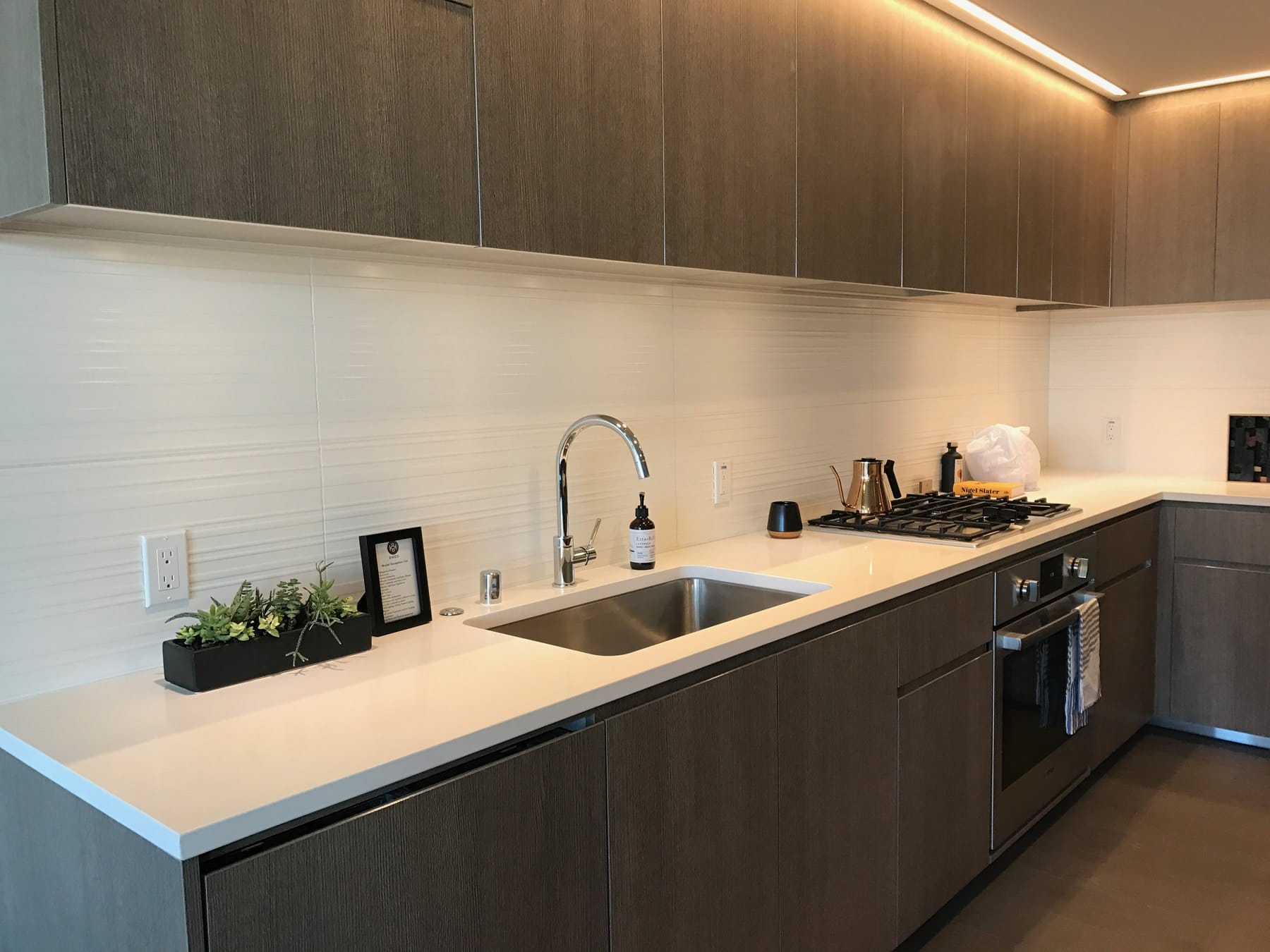 A model-home kitchen at The Knox