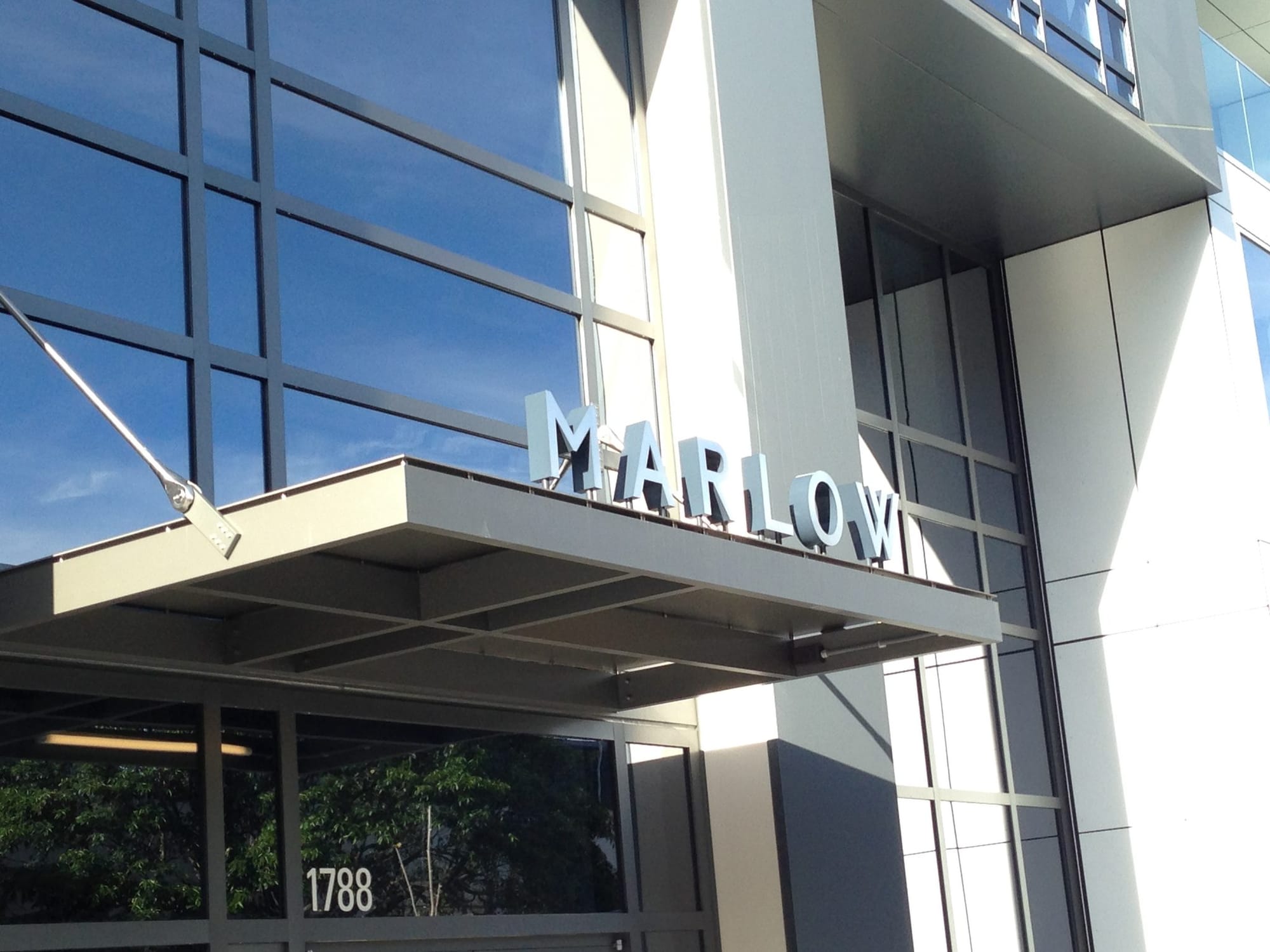 The Marlow entry canopy at 1788 Clay Street