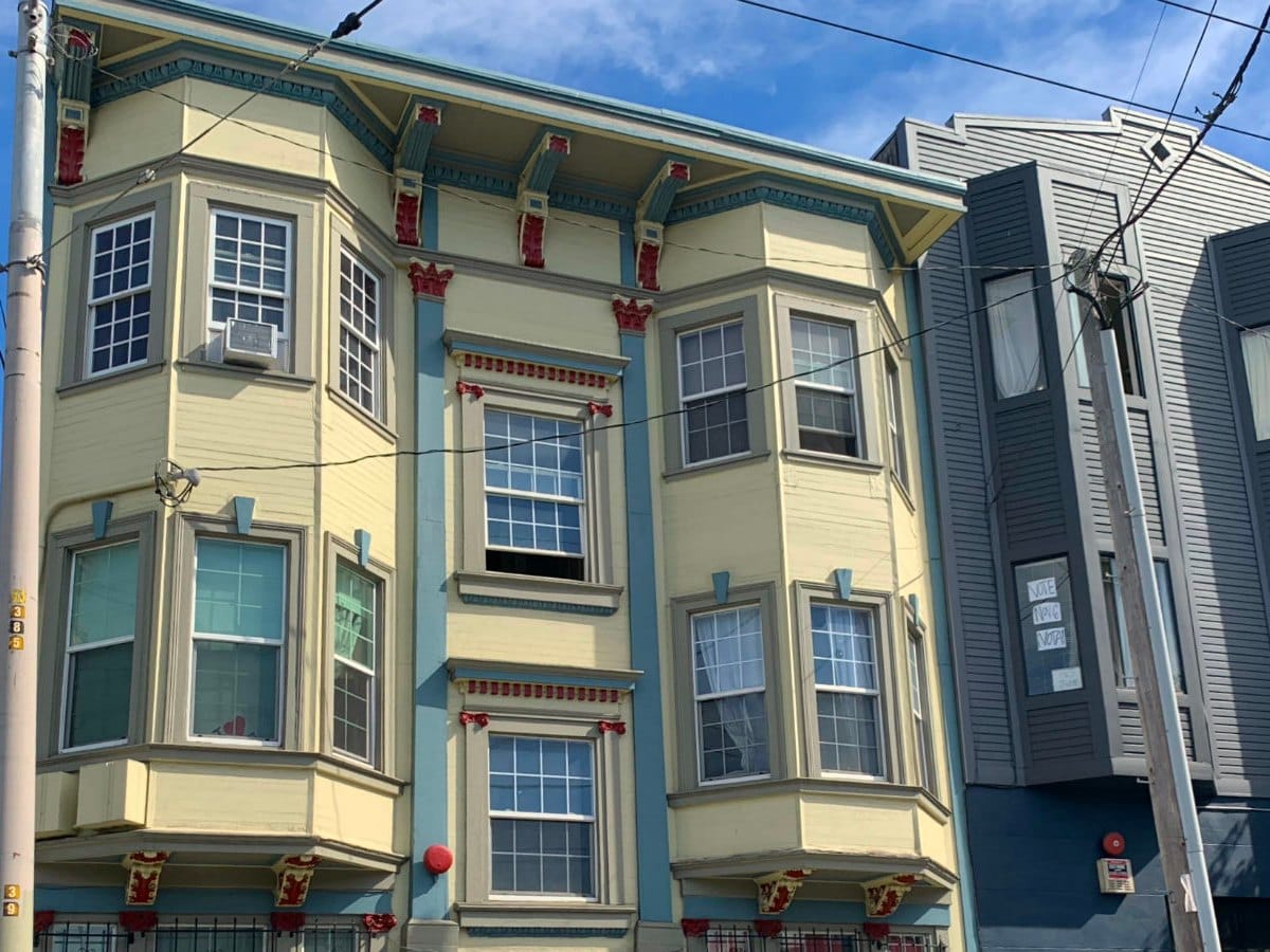 Restored Victorian bay windows in the Mission