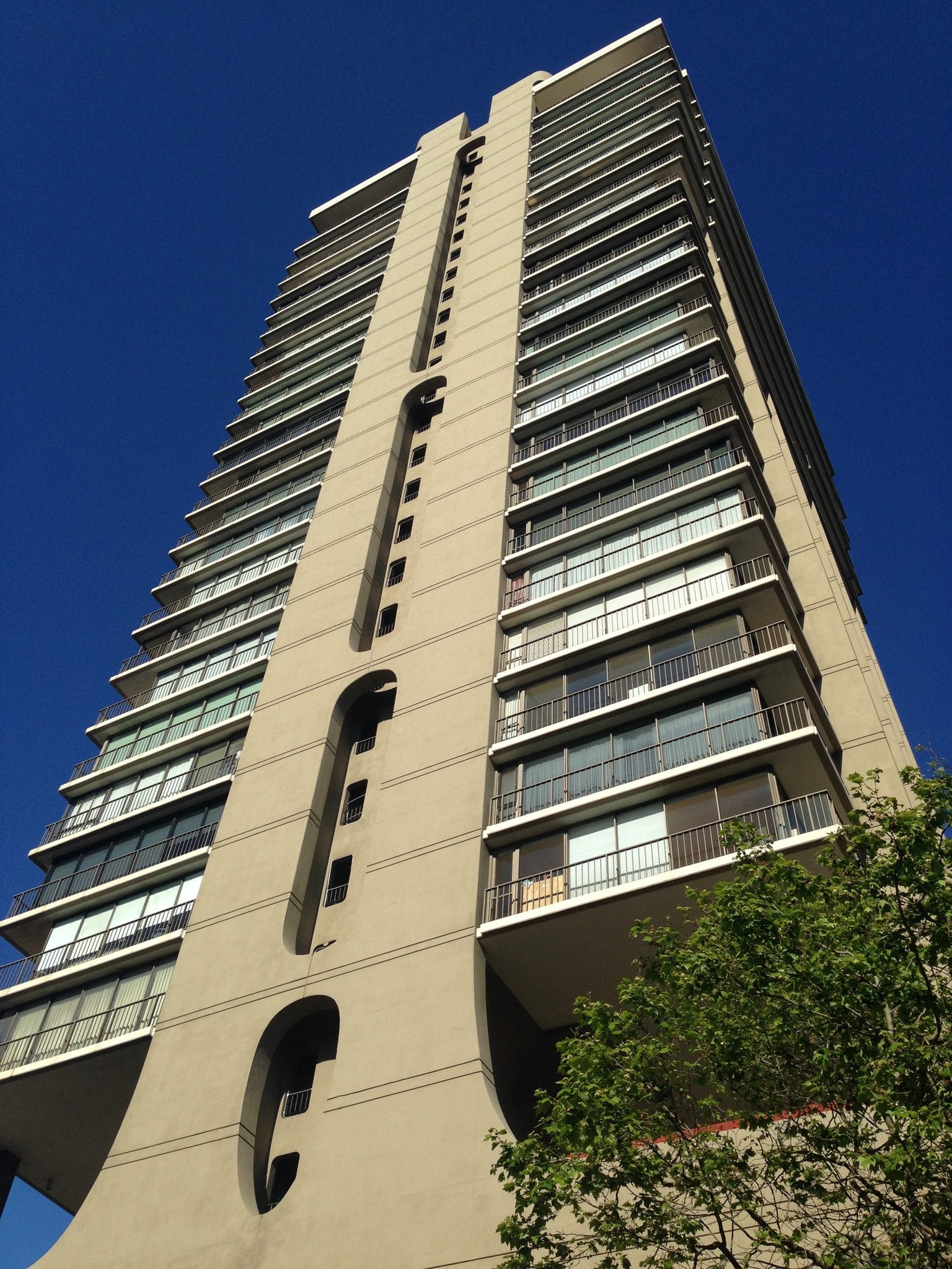 The Summit’s concrete spine and balconies