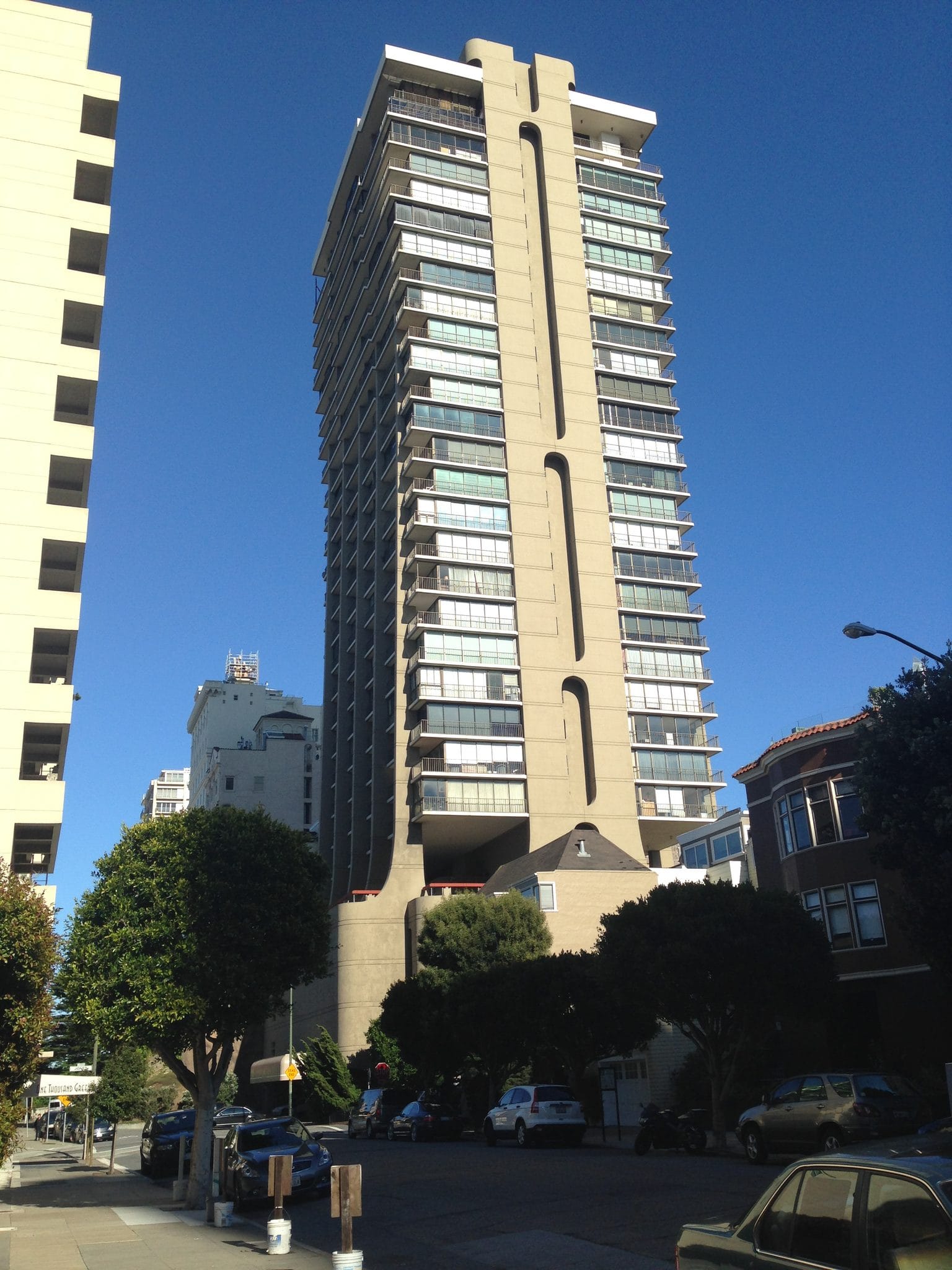 The Summit rising above Green Street
