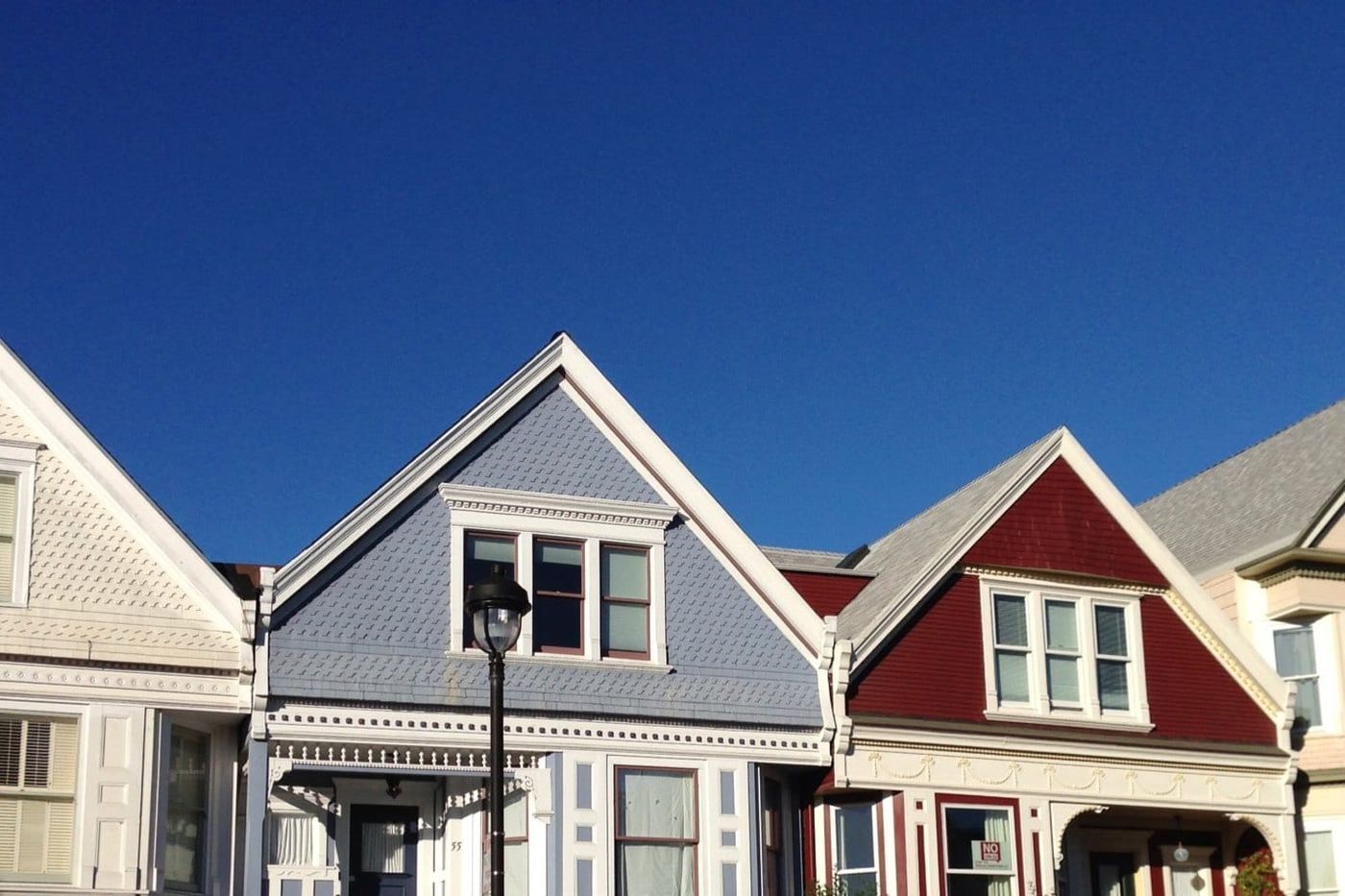 A row of Victorian gables in Duboce Triangle