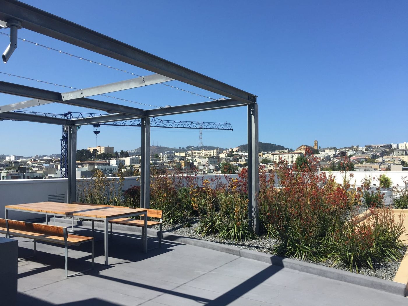 View west from a Hayes Valley roof deck