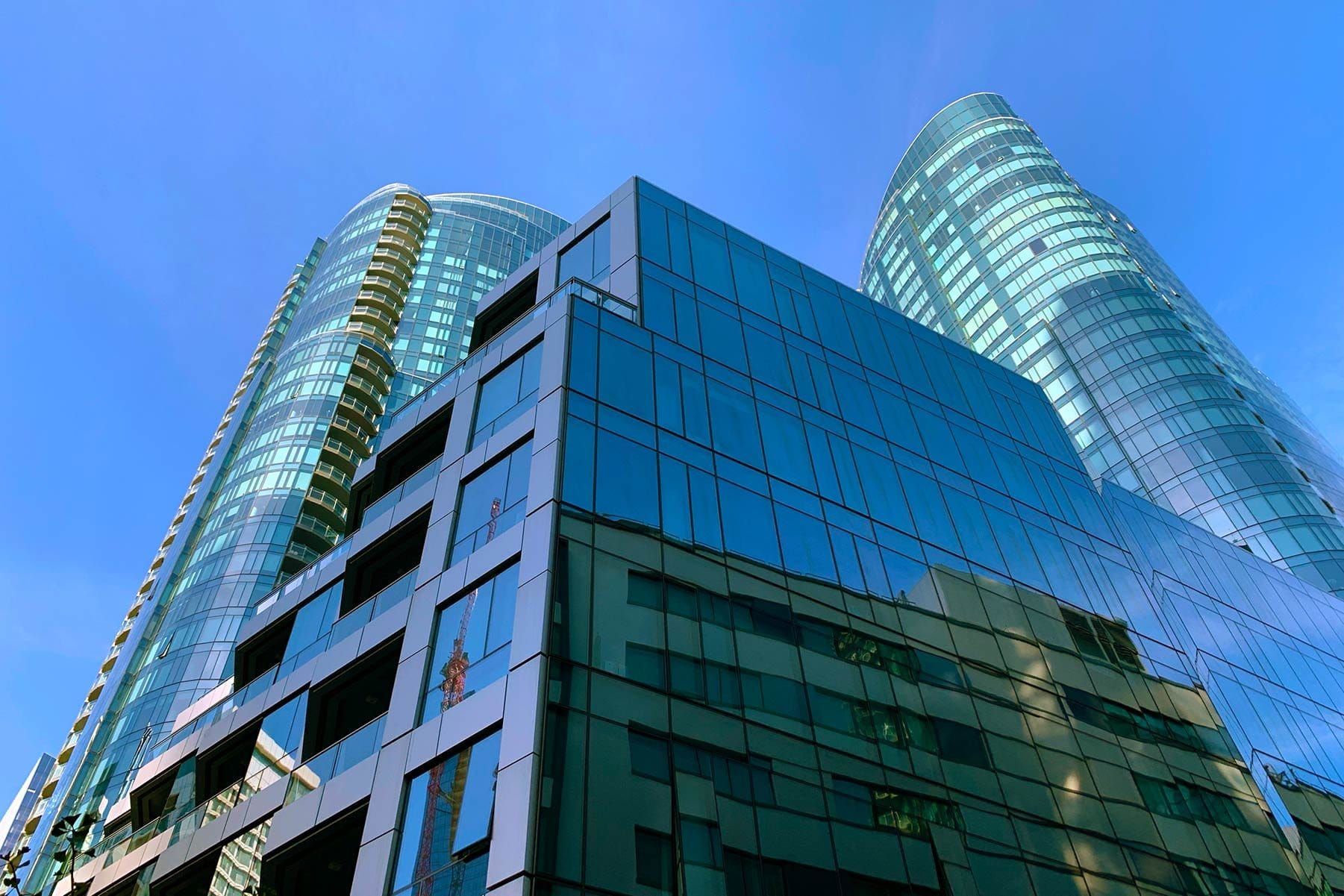 Lumina’s glass towers and plaza building at 201 Folsom Street in South Beach