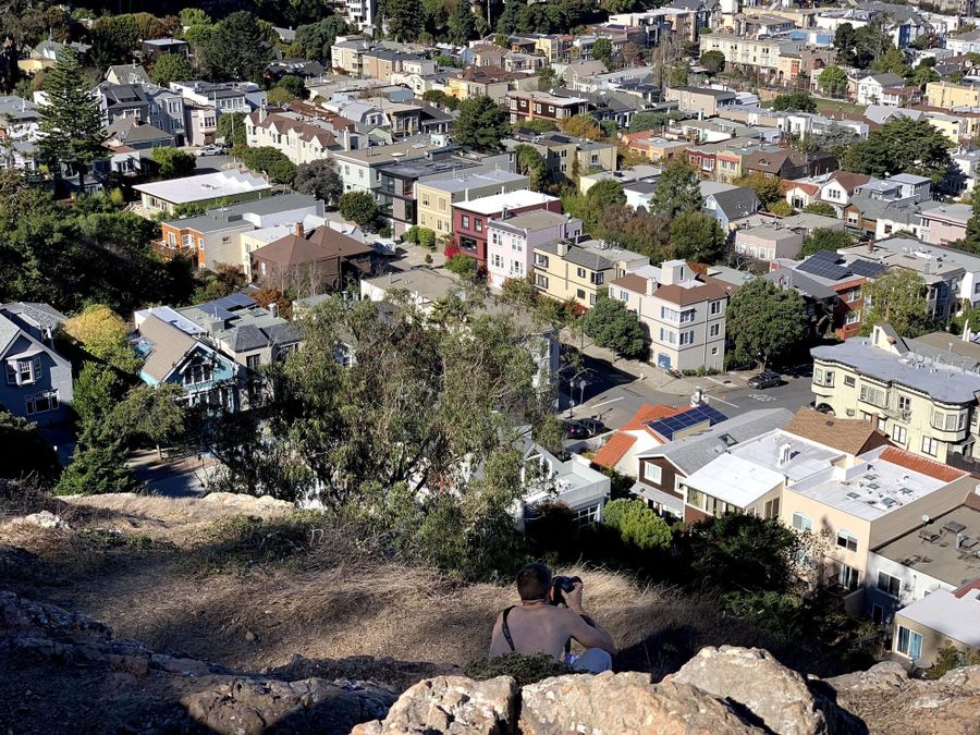 Cole Valley rooftops seen from Tank Hill