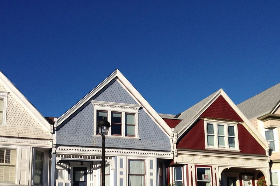 A row of Victorian gables in Duboce Triangle