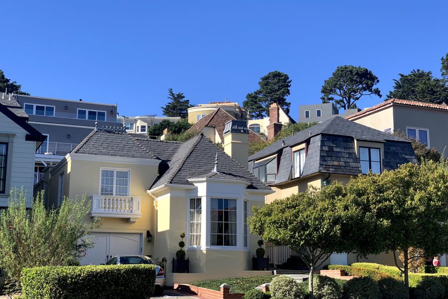 Large homes and gardens on a Forest Hill street