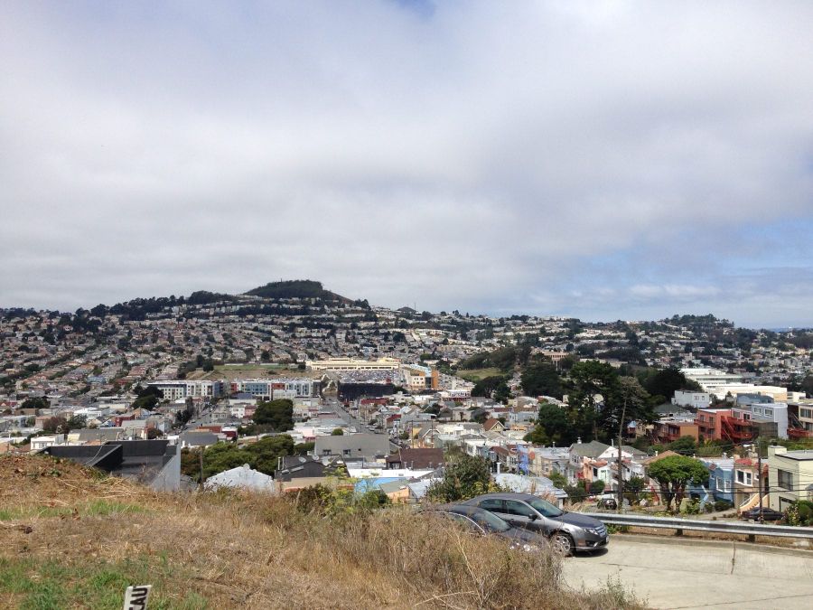 Looking over Ingleside and the OMI hills from the Lakeview ridge