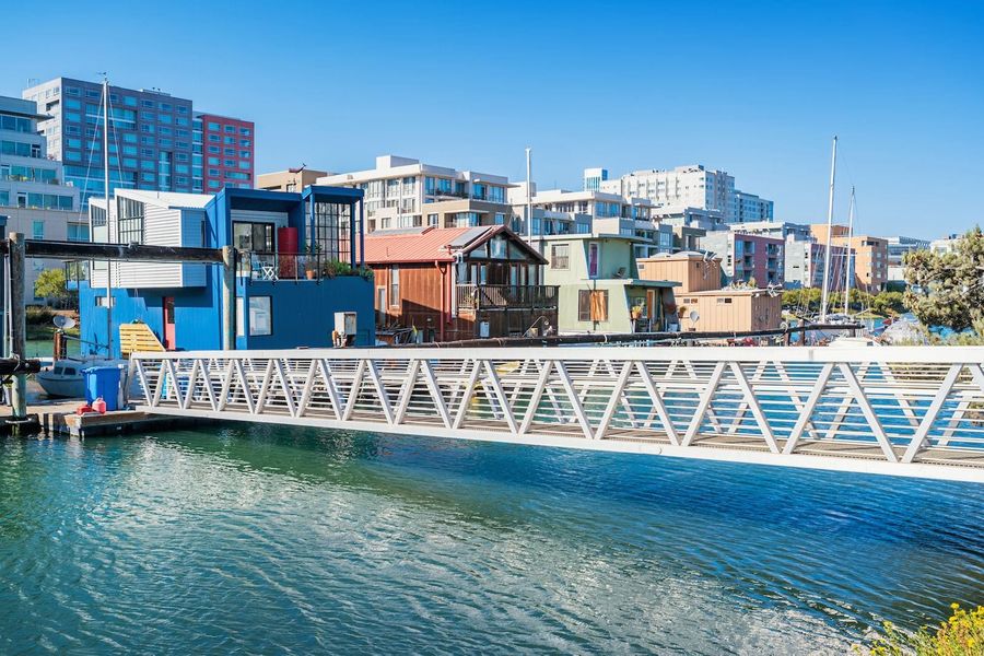 Houseboats on Mission Creek in Mission Bay