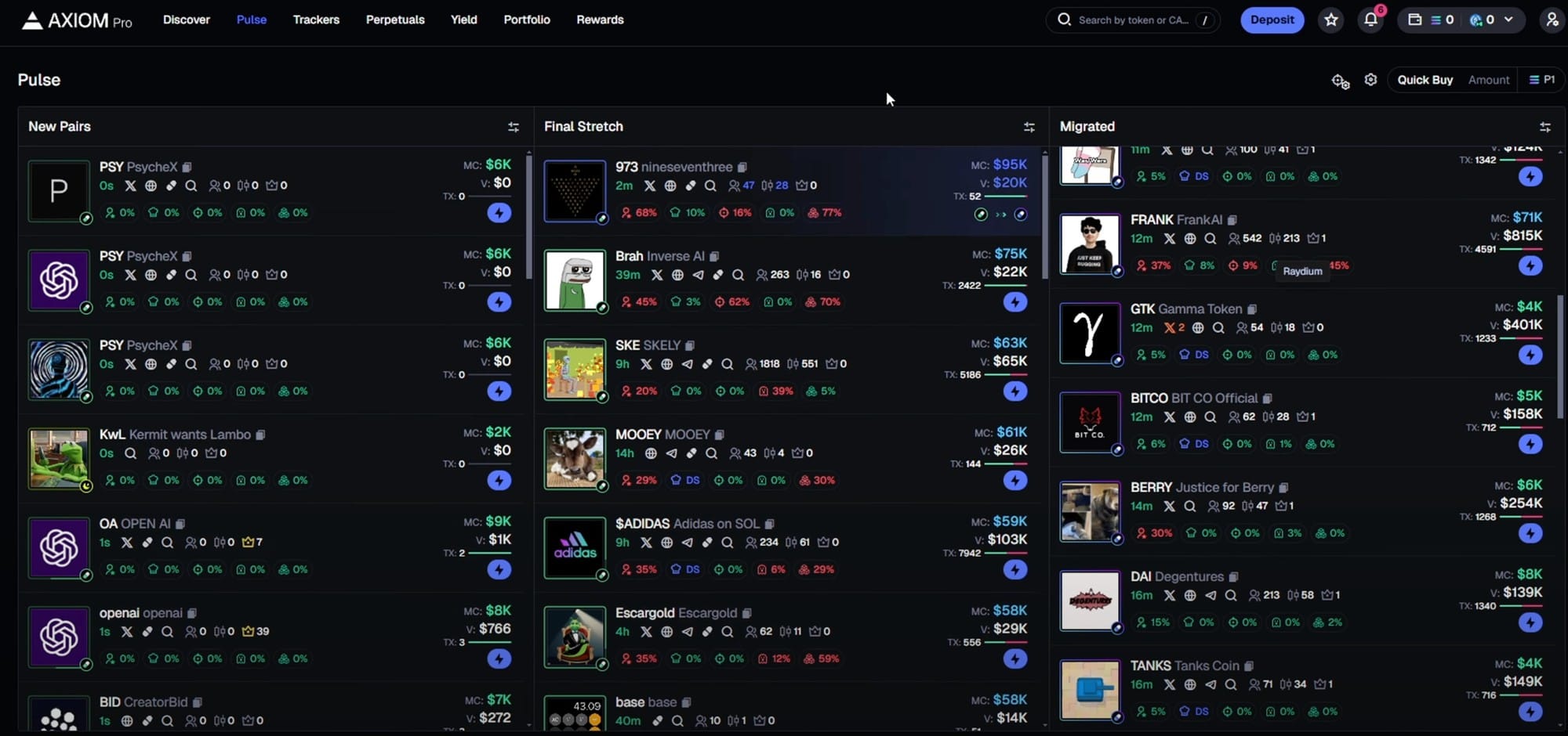 Axiom Trading interface