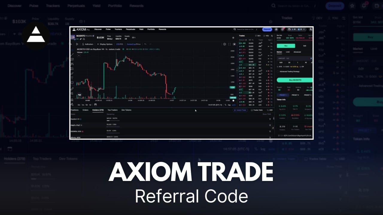 How to get referral code in Axiom Trade, a thumbnail with a Axiom Trade screenshot
