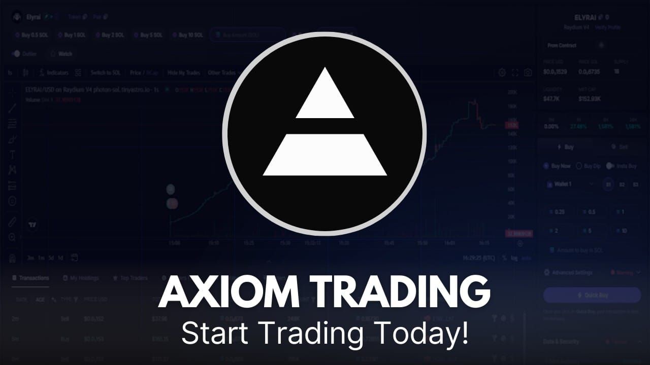 a thumbnail for "How to Get Started on Axiom Trading" with graphics and texts