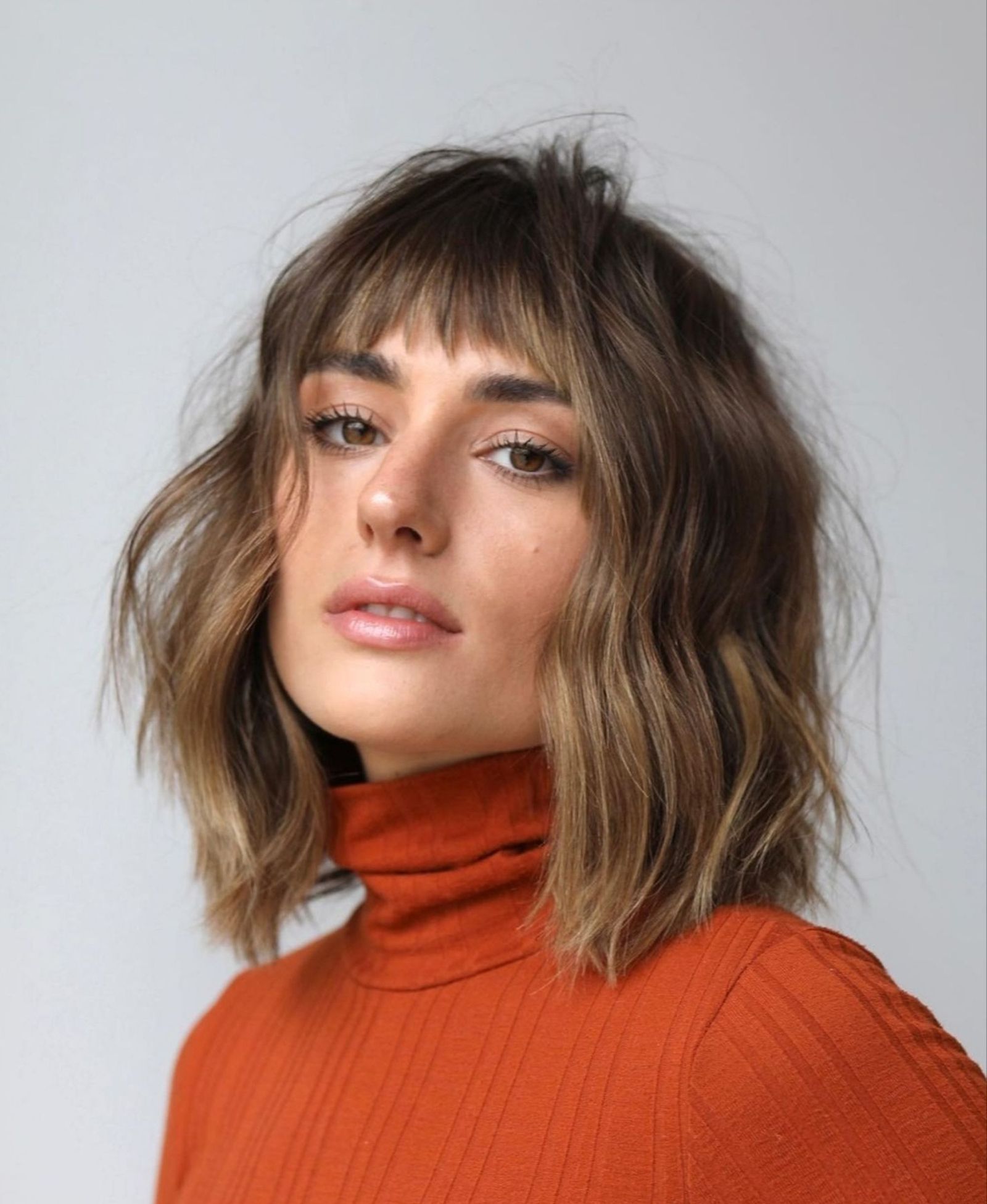 Textured Lob & Micro Bangs