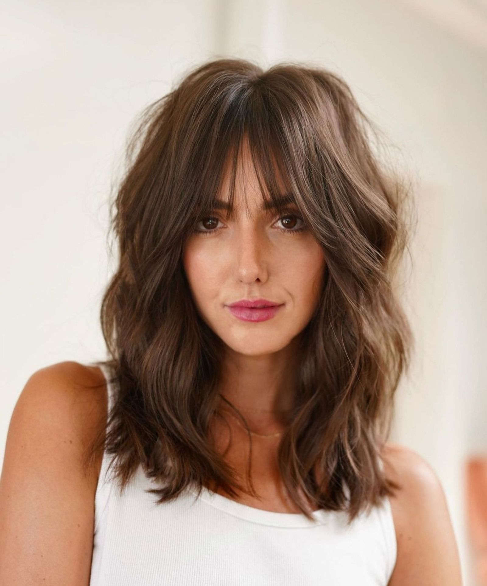 Medium Face Flaming Layers & See-Through Bangs