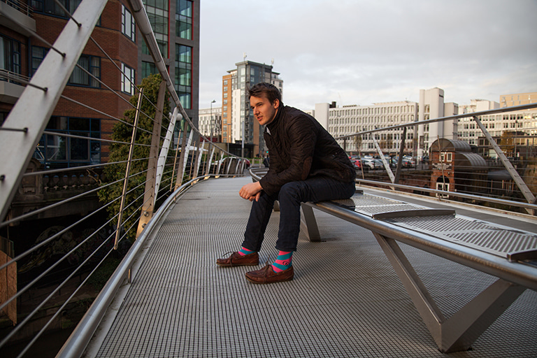 Josh Turner on a bench