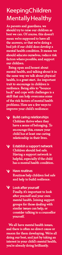 Box-out of advice for keeping children mentally healthy