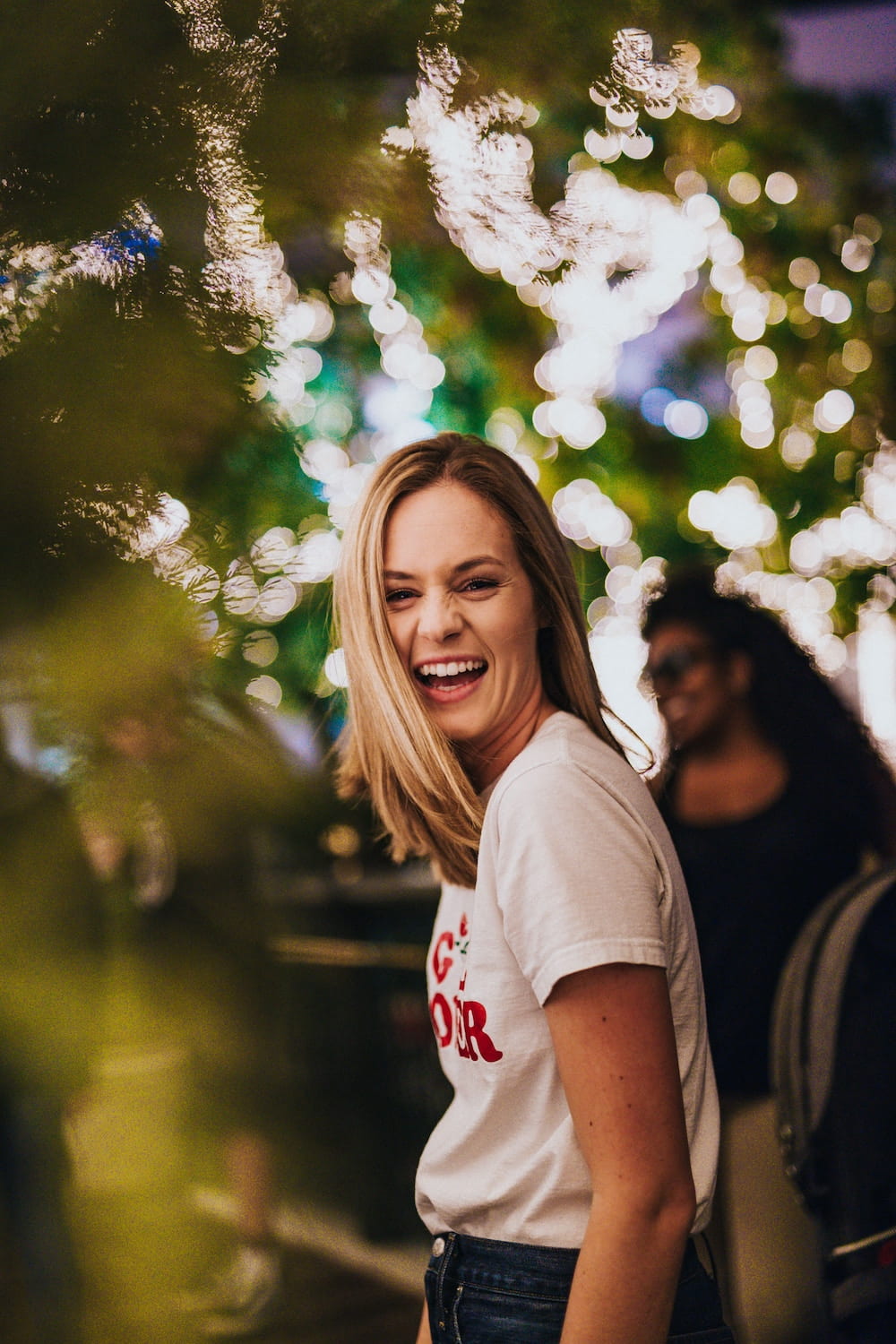 woman laughing