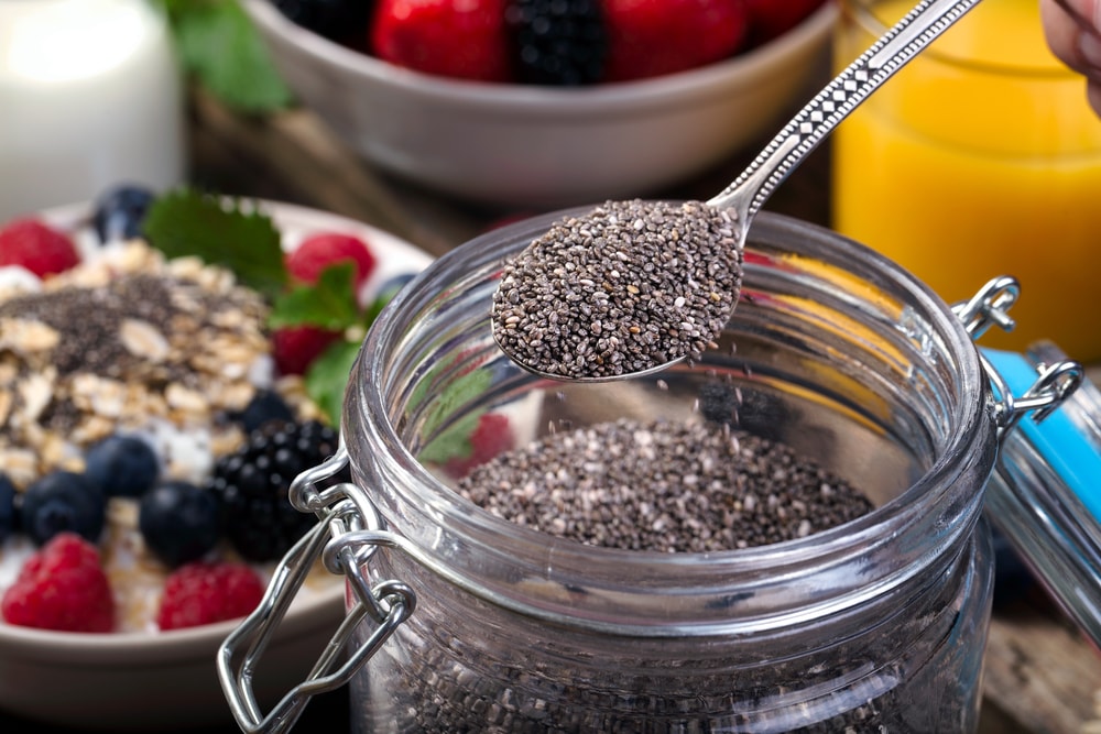 chia seeds in jar