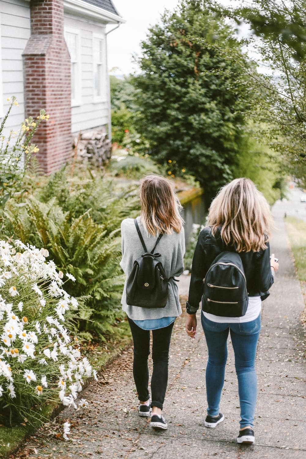 two women walking together