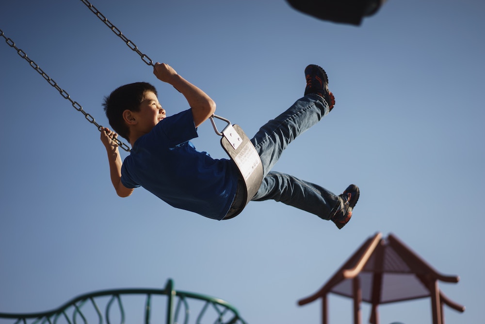 boy on swing