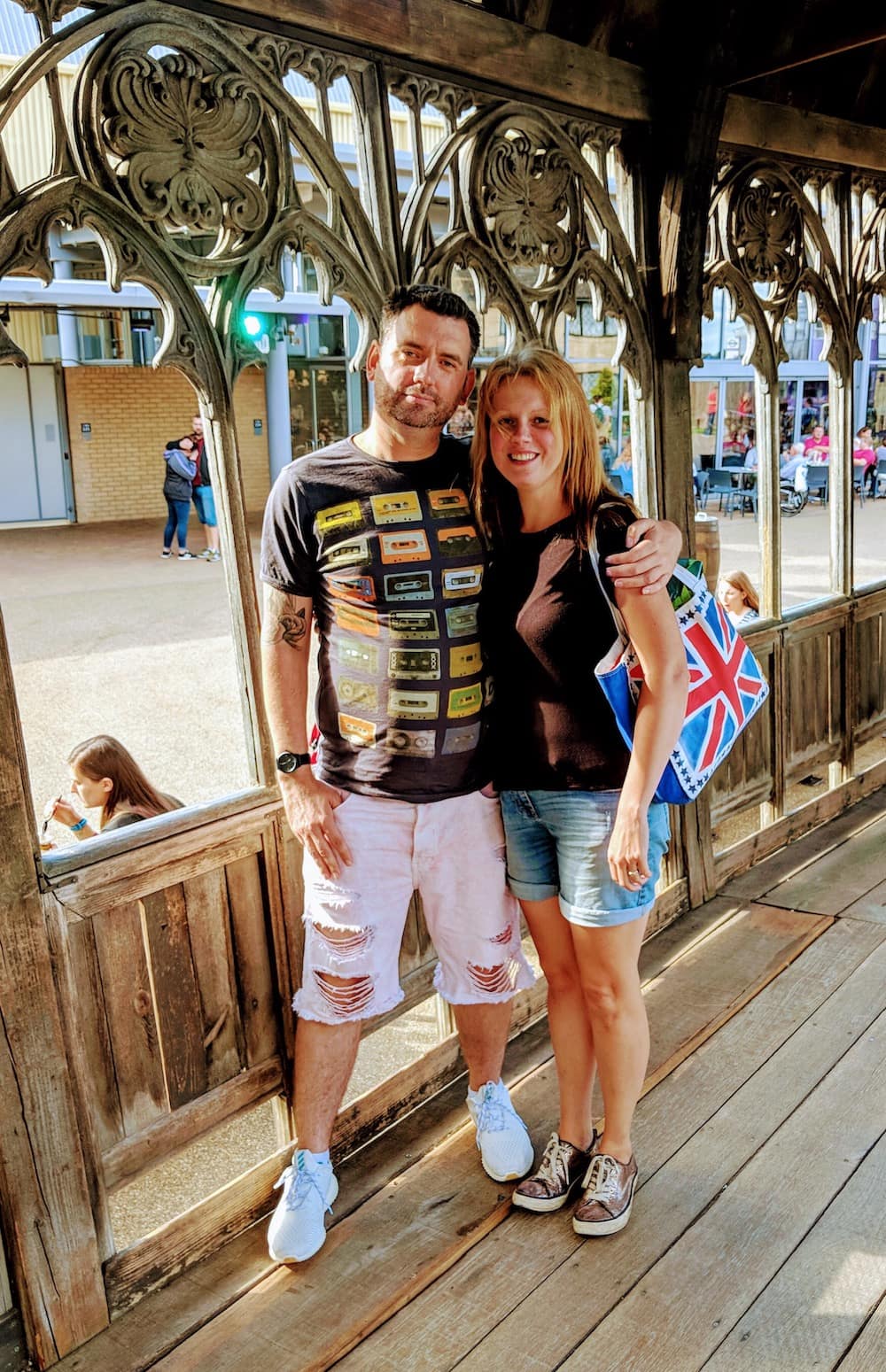 Pete smiling with his wife