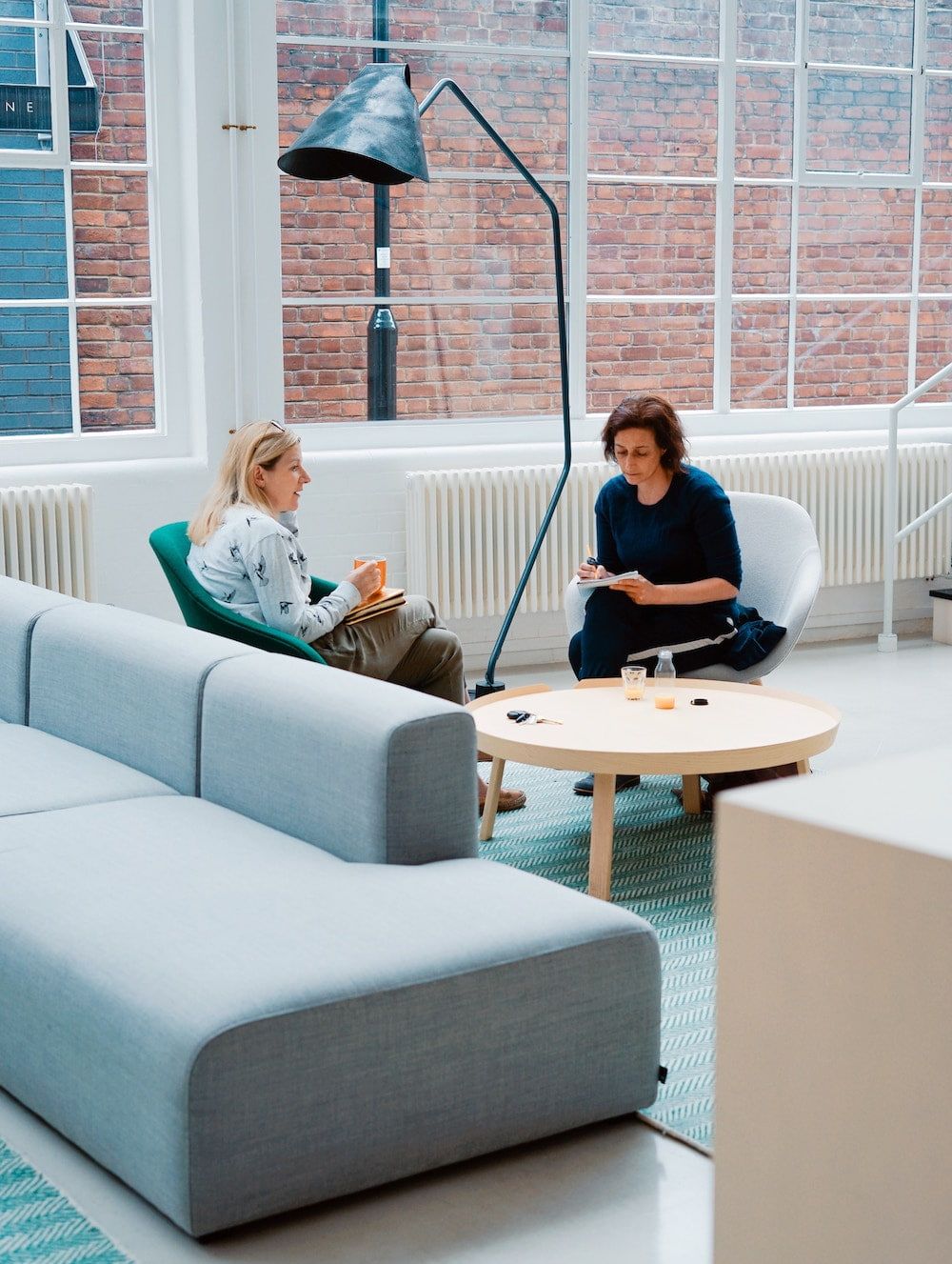 colleagues sitting together and chatting