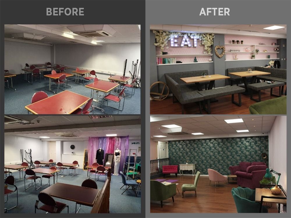 before and after shots of the renovation