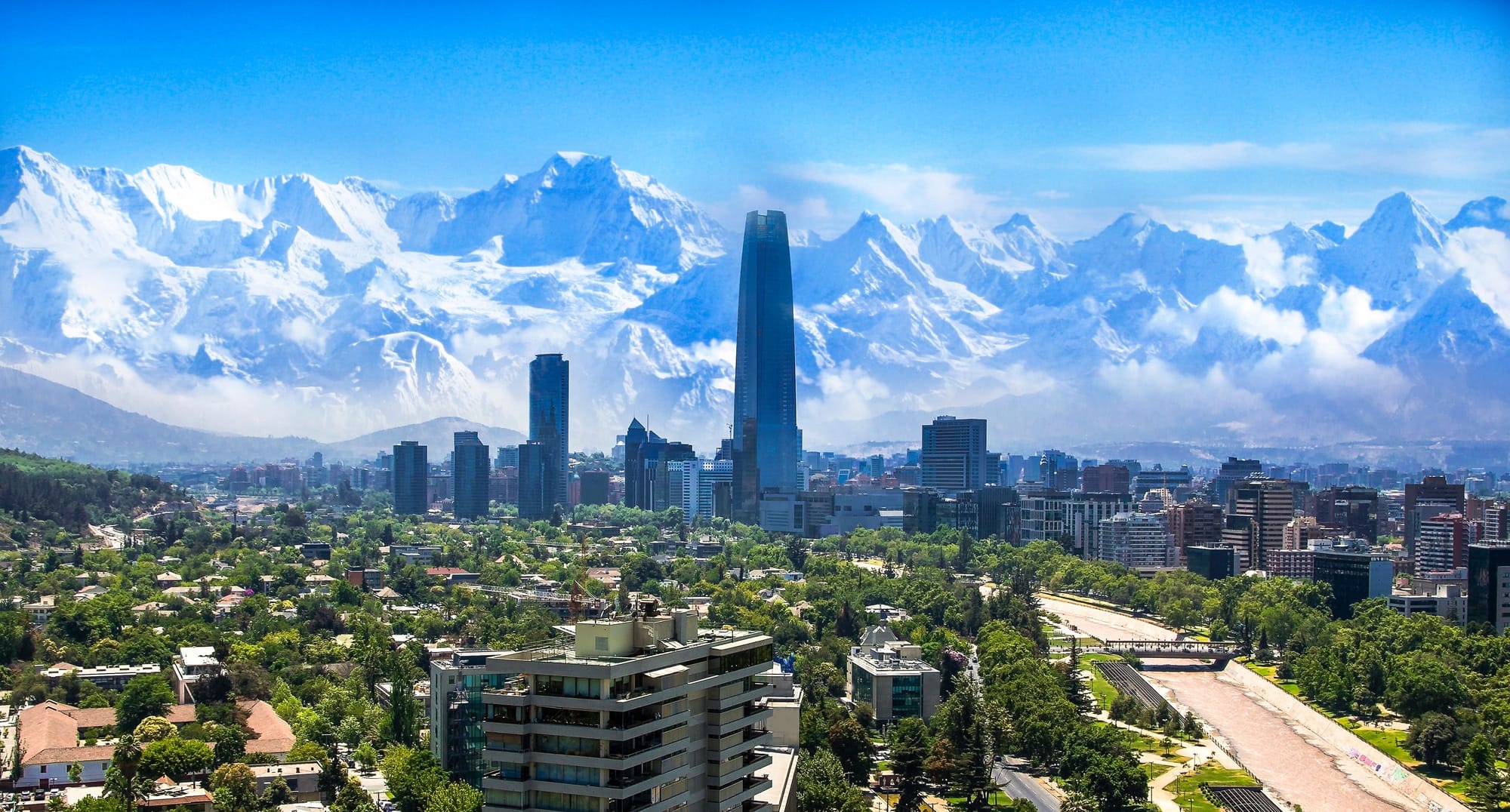 chile beautiful landscape of the city