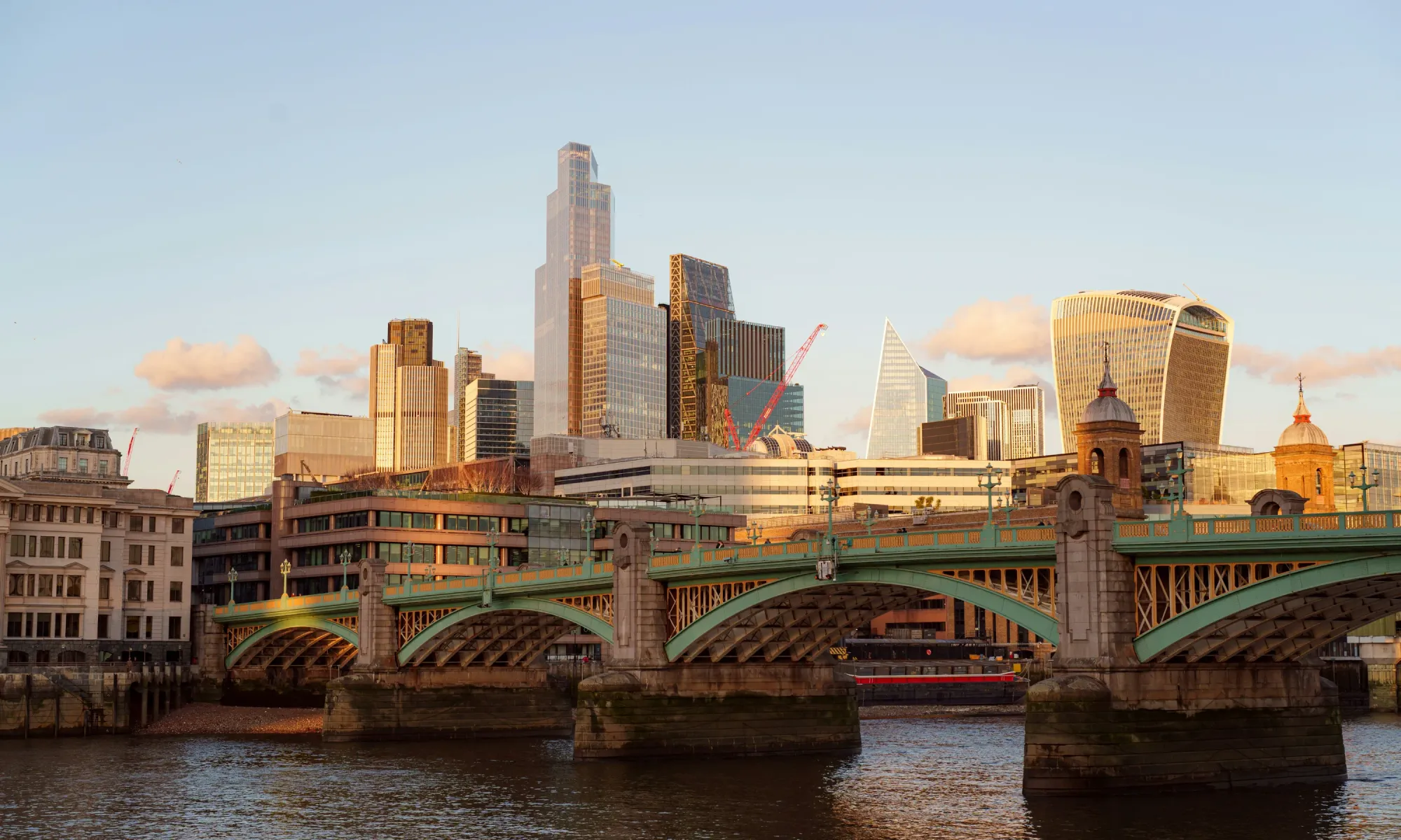 London financial district skyline — global real estate investment