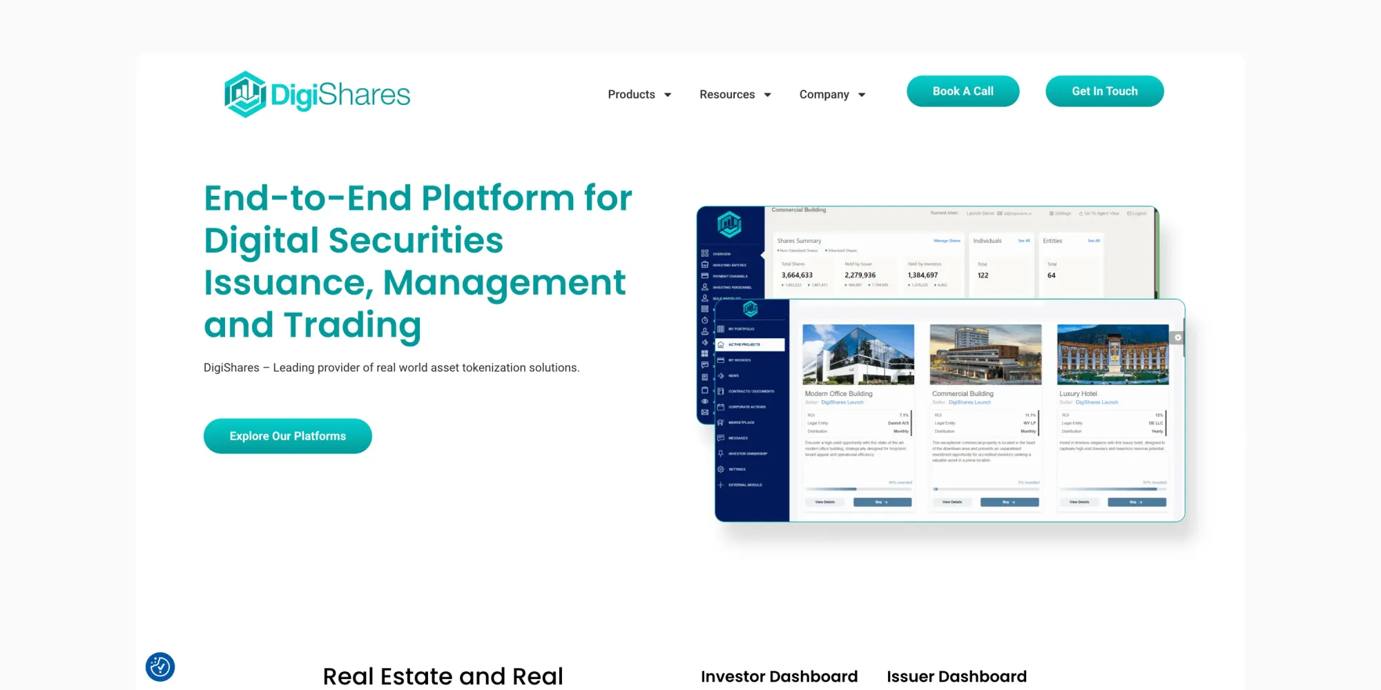 Screenshot of DigiShares website homepage, April 2026