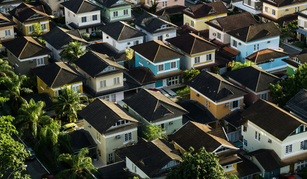 houses on a tropical island