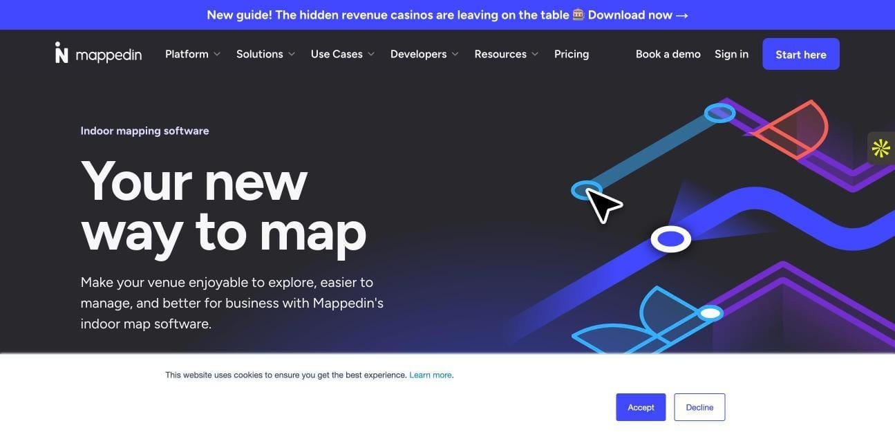 Mappedin website — indoor mapping and wayfinding software for enterprise venues
