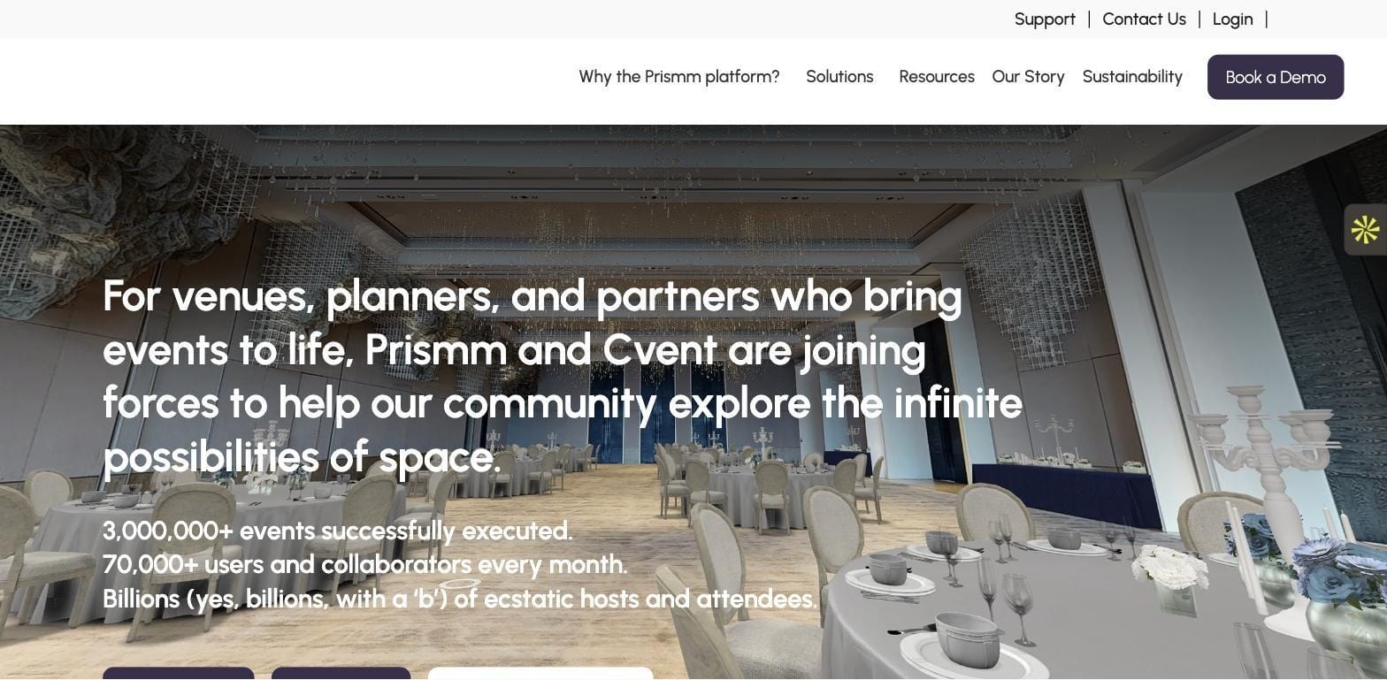 Prismm website announcing it is now part of Cvent
