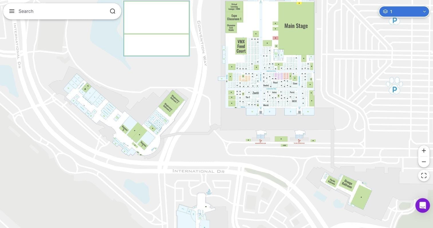 VMX 2026 interactive floor plan at Orange County Convention Center, Orlando