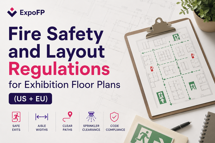Fire Safety and Layout Regulations for Exhibition Floor Plans (US + EU)