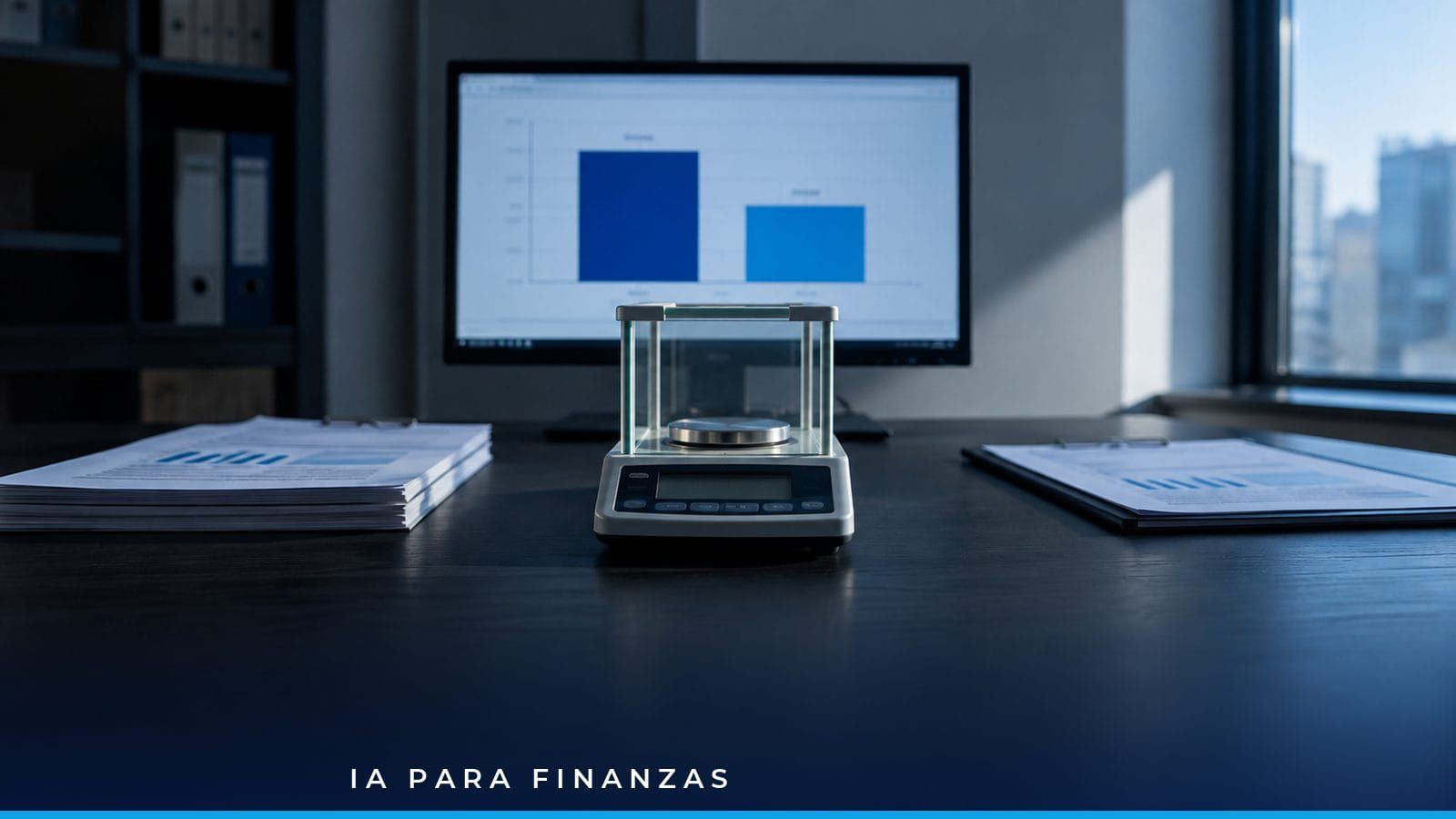 Director financiero revisando en pantalla el cálculo del WACC y la estructura de capital