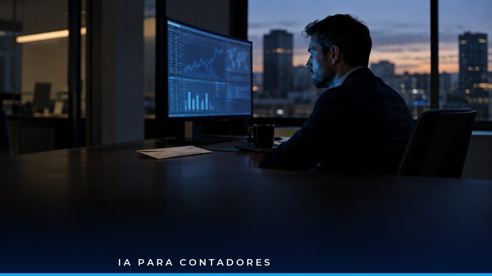 Contador revisando en pantalla cruces de datos tributarios mientras la DIAN analiza información masiva