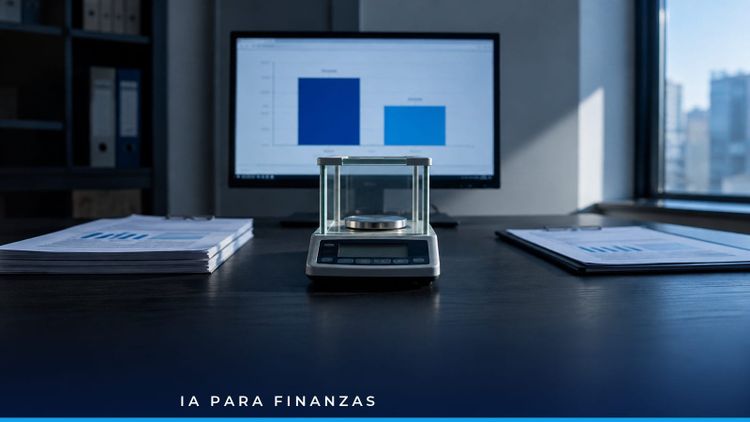Director financiero revisando en pantalla el cálculo del WACC y la estructura de capital